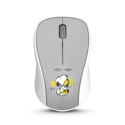 ANITECH เมาส์ไร้สาย รุ่น SNP-W245-GY ลายสนูปปี้
